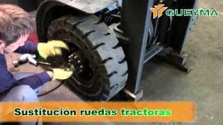 Carretillas elevadoras: sustitución de ruedas tractoras