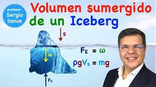 Volumen sumergido de un Iceberg. Aplicación del principio de Arquímedes