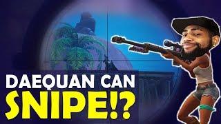 DAEQUAN SNIPING IS INSANE | CAN HE SNIPE?| BOP BOP  | HIGH KILL FUNNY GAME- (Fortnite Battle Royale)