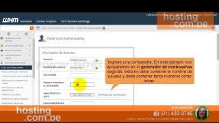 hosting reseller como crear una cuenta cpanel en whm para mi cliente