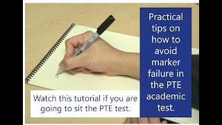 How to use markers and the reusable booklet in the PTE test.