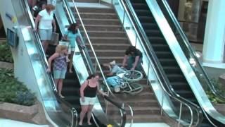Big Wheelchair Fall Inside Mall