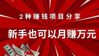 分享网赚项目，2种实战赚钱项目分享，新手按照网赚项目操作也可以月赚万元！