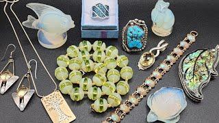 ESTATE JEWELRY SALE PREVIEW: 14K GOLD, STERLING, DIAMONDS, GEMS, GLASS #jewelry #collection #sale