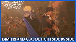 Dimitri and Claude fighting side by side - Fire Emblem Warriors Three Hopes