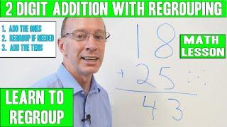 Double Digit Addition with Regrouping | 1st and 2nd Grade Math Lesson | जोड़ के साथ