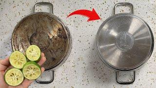 Just need a LEMON! Clean any pot or pan in 5 MINUTES!