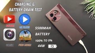 Vivo V30e 5G Charging & Battery Drain Test | 5500mah | 44W Fast Charging |  | 100% TO 0% |