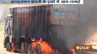 Bihar: 10 Sand Loaded Trucks Set on Fire Including Police Jeep in Gaya