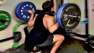 yub squats over 200 lbs for the first time (scary)