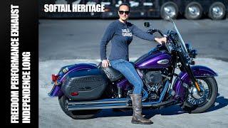 Softail Heritage with Freedom Performance Exhaust Independence Long Motorcycle Aftermarket Exhaust