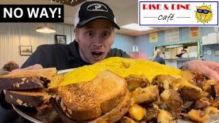 FOURTEEN EGG CHEESE STUFFED OMELET! -  Wolverine Challenge - Rise & Dine Cafe (Chesterland, OH)