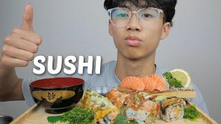 SUSHI *Salmon Sashimi with 3 Different Sushi Rolls and Miso Soup | N.E Let's Eat