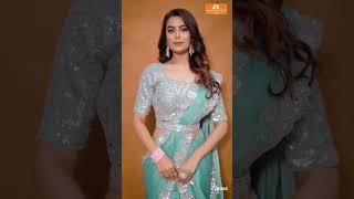 Alluring Net & Silk Cadet Blue Saree