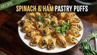 Creamy Spinach & Ham Pastry Puffs