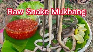 Ms Jin Su eating raw snakes! full video.. #mukbang