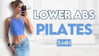 5 min Toned Abs Pilates Lower Belly Activation | At Home Workout