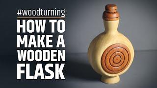 Woodturning a flask out of poplar and mahogany