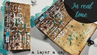 What 5 minutes a layer a day actually look like  Therapeutic art journaling