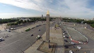 Drone View of the Luxor Obelisk Paris France