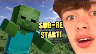 LIVE! MINECRAFT HARDCORE BUT IF YOU SUB I RESTART!