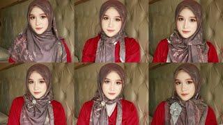 #8 STYLE TUTORIAL HIJAB SEGI EMPAT SIMPLE MOTIF PREMIUM MENUTUP DADA || COCOK SEMUA ACARA FORMAL ||