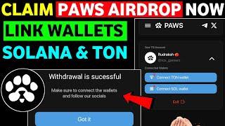 How to Claim Paws Airdrop | How to connect wallet in Paws | Paws Airdrop Withdrawal | Paws Solana