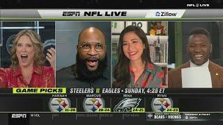 NFL LIVE | "Steelers defense too danger" - ESPN Crew doesn't think Eagles have a chance vs. Steelers