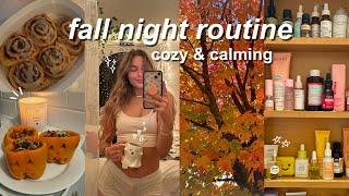cozy fall night routine  pumpkin painting, skincare, & journaling