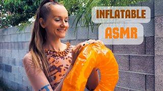 ASMR Orange Inflatable Tube Ring | ASMR Blowing Up A Pool Toys