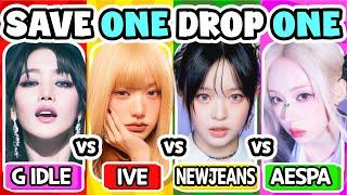 SAVE 1 SONG: GIDLE  vs NEW JEANS  vs AESPA vs IVE  [KPOP QUIZ GAME]