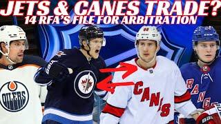 NHL Trade Rumours - Jets & Canes Trade? Oilers, NYR, 14 RFA's File for Arb & Bouchard NOT Signing?