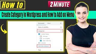 How to create category and add on Wordpress menu 2024