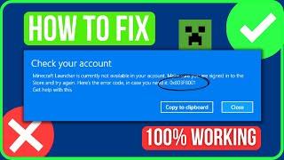 FIX MINECRAFT ERROR CODE 0X803F8001 | Minecraft Launcher Is Currently Not Available In Your Account