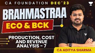 L7: Top MCQs on Production, Cost and Revenue Analysis | Brahmastraa Series | CA Foundation Dec'23