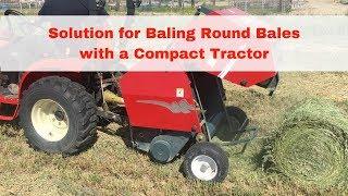 How to Bale Round Bales with a Compact Tractor | Twine Troubleshooting + Demo