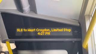 iBus Announcement - SL6 to West Croydon, Limited Stop