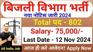 बिजली विभाग सीधी भर्ती 2024 | Bijli Vibhag Recruitment 2024 | New Vacancy 2024| Government Jobs 2024