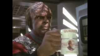 Worf gets a Quark's mug from the replicator...