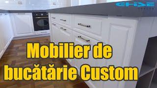 Mobilier de bucatarie la comanda - Ghise Design - MDF frezat + Blat Portelanat +Accesorii Blum+Smeg