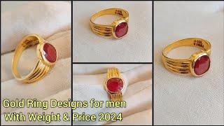 gold new Ring Designs for men with price & weight 2024/gold rashi ring designs with price 2024