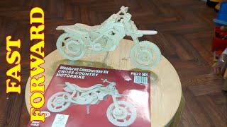 Woodcraft Construction Kit P022 Cross Country Motorbike FAST FORWARD