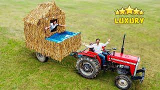 LUXURY HUT & SWIMMING POOL ON TRACTOR | चलता फिरता घर