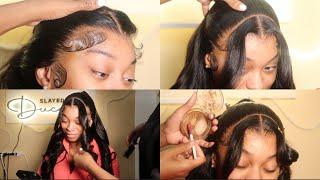 Step By Step Half Up Half Down Frontal Wig Install Adhesive & Glueless PRODUCTS LISTED Ft Unice Hair