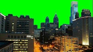 Real City (Philadelphia) Time Lapse 1080p - Green Screen