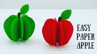 How To Make Easy 3D Paper APPLE For Kids / Nursery Craft Ideas / Paper Craft Easy / KIDS crafts