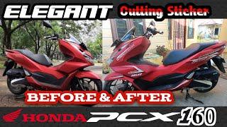 All New PCX 160 2021 || Pakai Cutting Sticker Merah doff || Tampilan Semakin Keren Gak Ada Obatnya