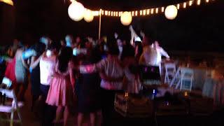 A very rowdy wedding crowd, getting a bit crazy with energy.