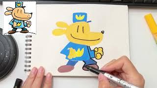 How to draw Dog Man #art
