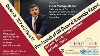 Pre-Launch of the Report on SOGI and Armed Conflict: UN Independent Expert Victor Madrigal-Borloz